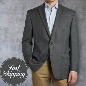 $395 RALPH LAUREN Mens Blazer 42R WOOL Gray Sport Coat Two Button Jacket Suits